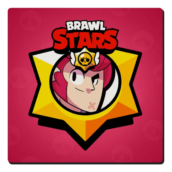 Brawl Stars Colt — Square wooden magnet, 6x6cm