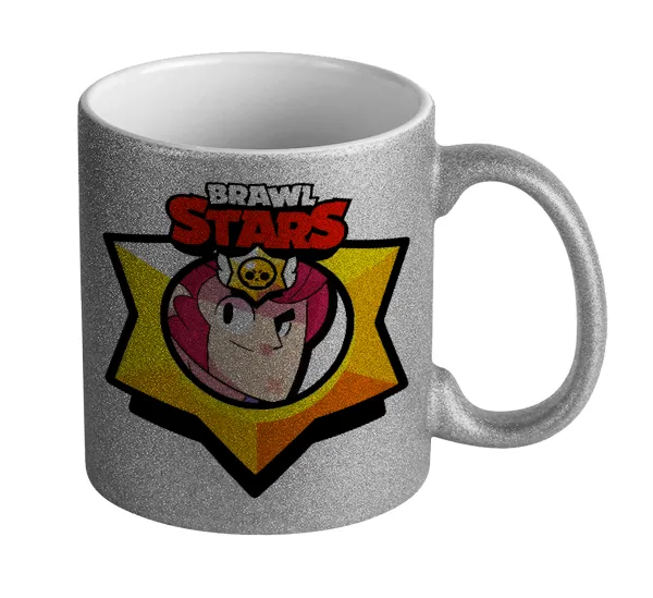 Brawl Stars Colt — Silver glitter mug that sparkles, ceramic, 330ml
