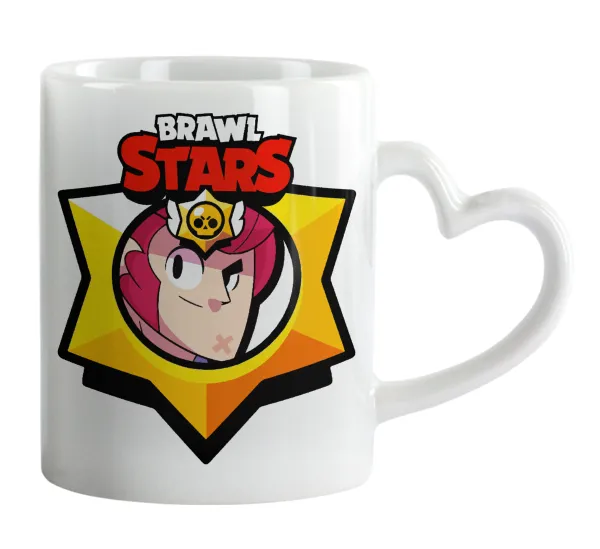Brawl Stars Colt — Mug heart handle, ceramic, 330ml