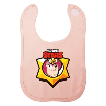 Brawl Stars Colt, Σαλιάρα με Σκρατς ΡΟΖ 100% Organic Cotton (0-18 months)