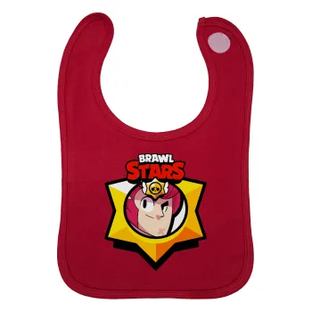 Brawl Stars Colt, Σαλιάρα με Σκρατς Κόκκινη 100% Organic Cotton (0-18 months)