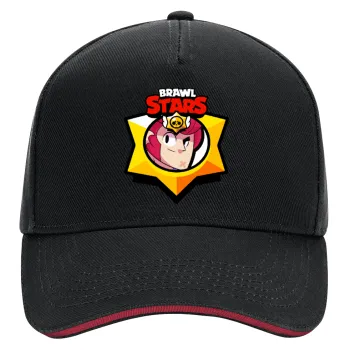 Brawl Stars Colt, DRILL Adult Ultimate Hat BLACK/RED, (100% COTTON, ADULT, UNISEX, ONE SIZE)