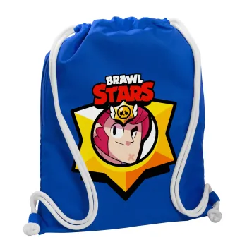 Brawl Stars Colt, Τσάντα πλάτης πουγκί GYMBAG Μπλε, με τσέπη (40x48cm) & χονδρά κορδόνια