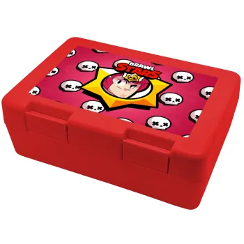 Brawl Stars Colt, Παιδικό δοχείο κολατσιού ΚΟΚΚΙΝΟ 185x128x65mm (BPA free πλαστικό)