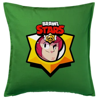 Brawl Stars Colt, Μαξιλάρι καναπέ Πράσινο 100% βαμβάκι, περιέχεται το γέμισμα (50x50cm)