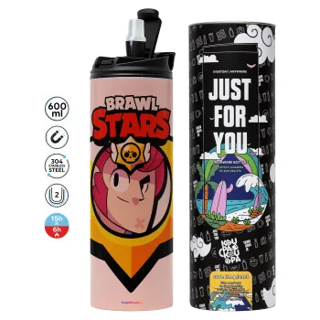 Brawl Stars Colt, Tumbler stainless steel PINK 600ml