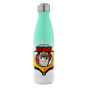 Brawl Stars Colt, Metal mug thermos Green/White (Stainless steel), double wall, 500ml