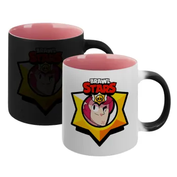 Brawl Stars Colt, Κούπα Μαγική εσωτερικό ΡΟΖ, κεραμική 330ml που αλλάζει χρώμα με το ζεστό ρόφημα