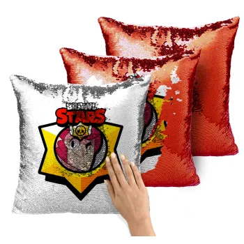 Brawl Stars Colt, Μαξιλάρι καναπέ Μαγικό Κόκκινο με πούλιες 40x40cm περιέχεται το γέμισμα