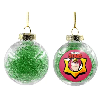 Brawl Stars Colt, Transparent Christmas tree ball ornament with green filling 8cm