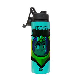 Brawl Stars Shelly, Metallic water bottle with safety lid, 850ml aluminum