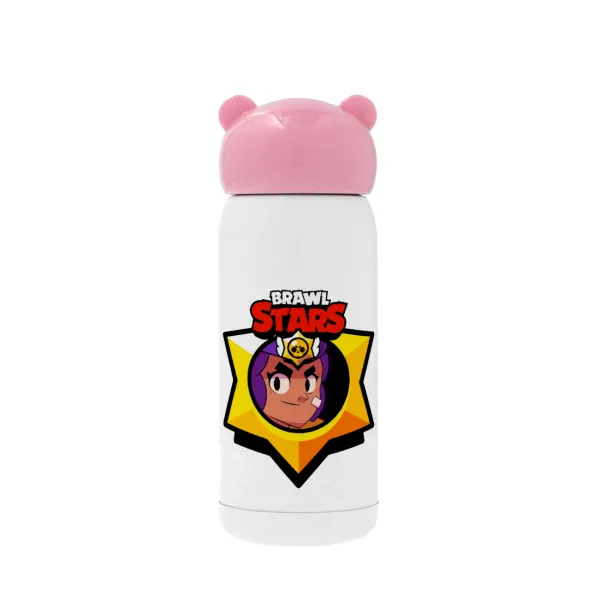 Brawl Stars Shelly — Ροζ ανοξείδωτο παγούρι θερμό (Stainless steel), 320ml