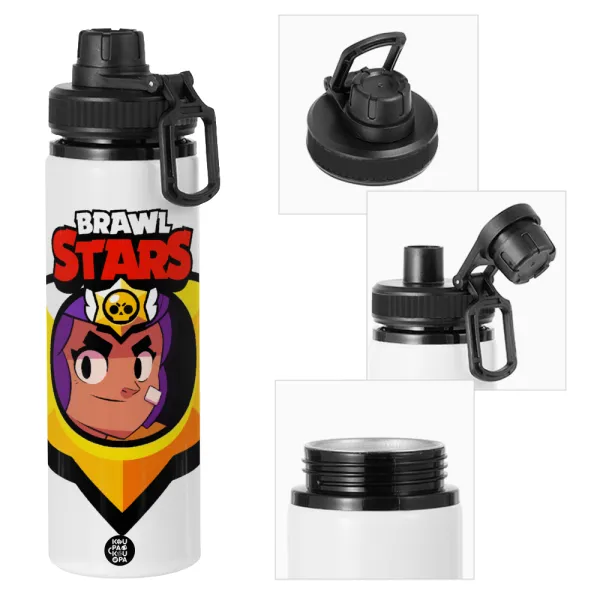 Brawl Stars Shelly — Μεταλλικό παγούρι νερού με καπάκι ασφαλείας, αλουμινίου 850ml