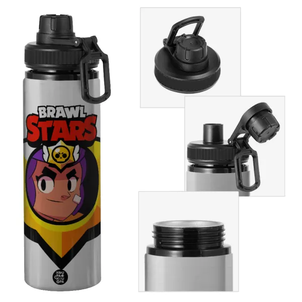 Brawl Stars Shelly — Metallic water bottle with safety cap, 850ml aluminum