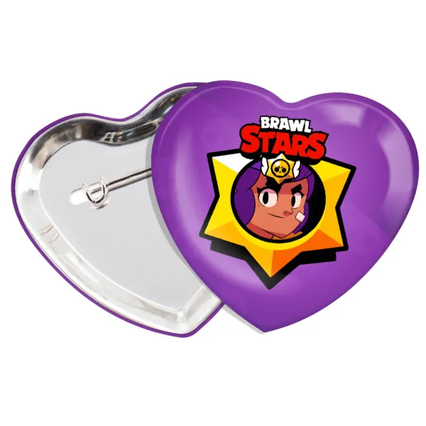 Brawl Stars Shelly — Heart pin badge (57x52mm)