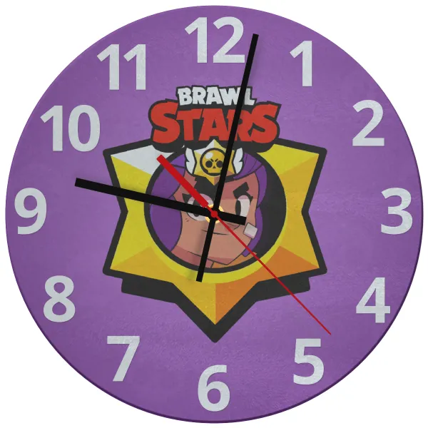 Brawl Stars Shelly — Glass wall clock (30cm)