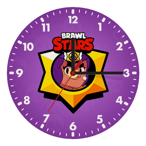 Brawl Stars Shelly — Ρολόι τοίχου ξύλινο (20cm)