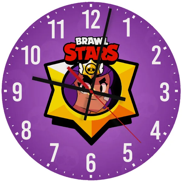 Brawl Stars Shelly — Ρολόι τοίχου ξύλινο 30cm