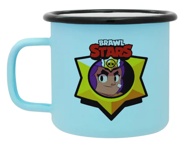 Brawl Stars Shelly — Κούπα Μεταλλική εμαγιέ ΜΑΤ σιέλ 360ml