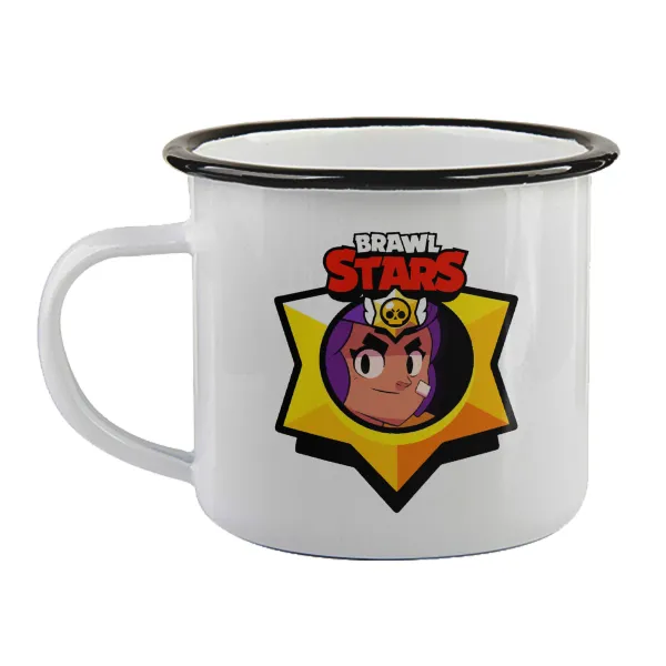 Brawl Stars Shelly — Enamel mug with black rim, 360ml