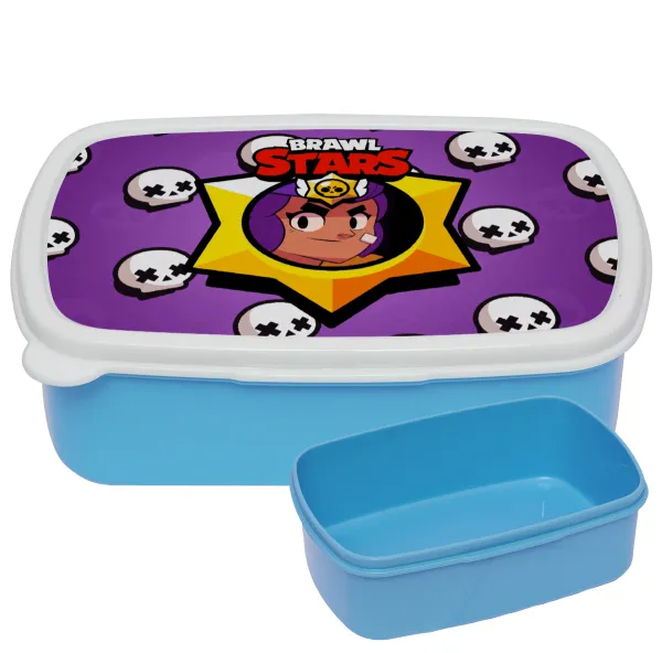 Brawl Stars Shelly — BLUE kids' plastic lunch box (BPA-free), L18 x W13 x H6cm