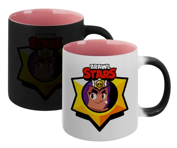 Brawl Stars Shelly — Magic mug with pink interior, ceramic, 330ml, changes colour with hot drinks