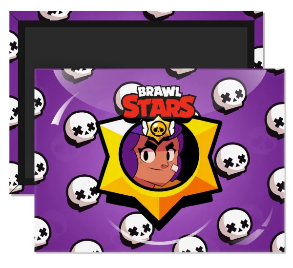 Brawl Stars Shelly — Rectangular fridge magnet, 9x6cm