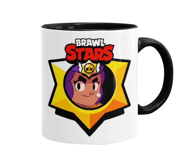 Brawl Stars Shelly — Κούπα χρωματιστή μαύρη, κεραμική, 330ml
