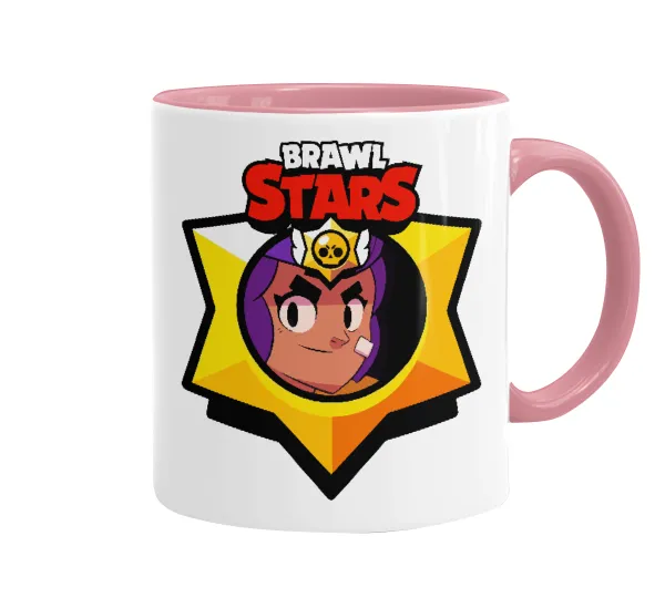 Brawl Stars Shelly — Mug colored pink, ceramic, 330ml