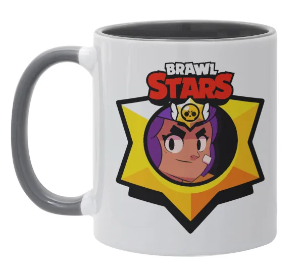 Brawl Stars Shelly — Κούπα χρωματιστή γκρι, κεραμική, 330ml