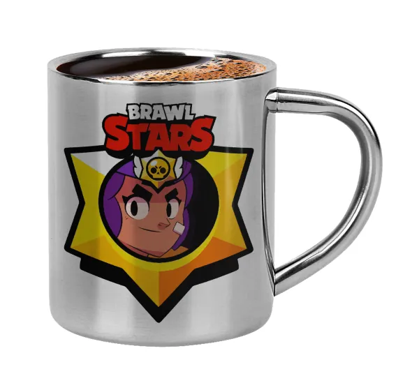 Brawl Stars Shelly — Κουπάκι μεταλλικό διπλού τοιχώματος για espresso (220ml)