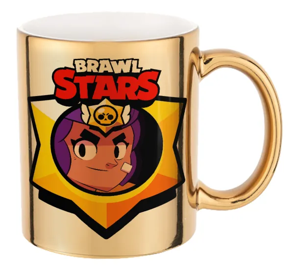 Brawl Stars Shelly — Κούπα κεραμική, χρυσή καθρέπτης, 330ml