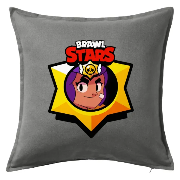 Brawl Stars Shelly — Μαξιλάρι καναπέ Γκρι 100% βαμβάκι, περιέχεται το γέμισμα (50x50cm)