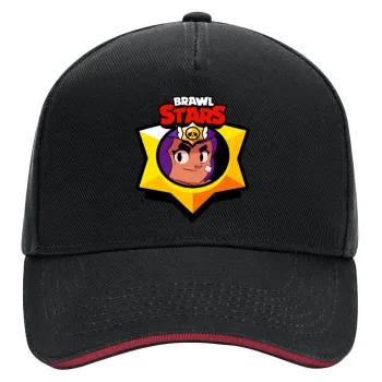 Brawl Stars Shelly, DRILL Adult Ultimate Hat BLACK/RED, (100% COTTON, ADULT, UNISEX, ONE SIZE)