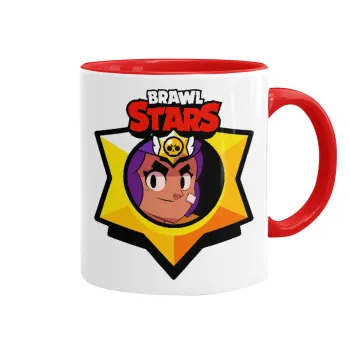 Brawl Stars Shelly, Κούπα χρωματιστή κόκκινη, κεραμική, 330ml