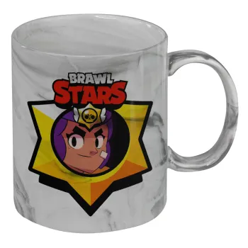 Brawl Stars Shelly, Κούπα κεραμική, marble style (μάρμαρο), 330ml