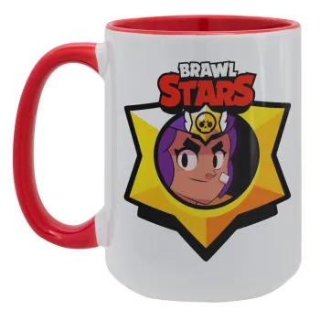 Brawl Stars Shelly, Κούπα Mega 15oz, κεραμική Κόκκινη, 450ml