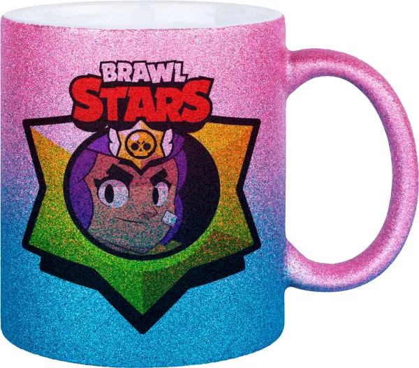 Brawl Stars Shelly — Κούπα Χρυσή/Μπλε Glitter, κεραμική, 330ml