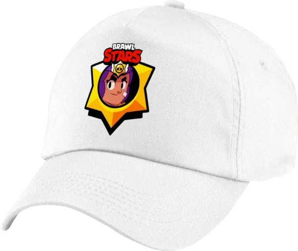 Brawl Stars Shelly — Πεντάφυλλο καπέλο Λευκό, 100% Βαμβακερό (Twill), με ρύθμιση, unisex