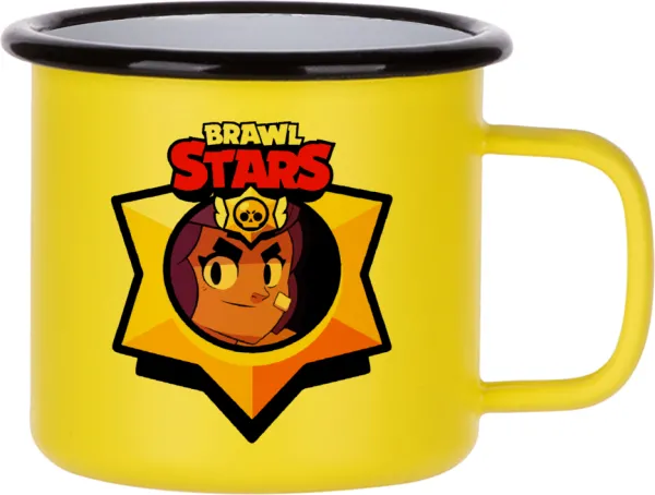 Brawl Stars Shelly — Metallic enamel MATT Yellow cup 360ml