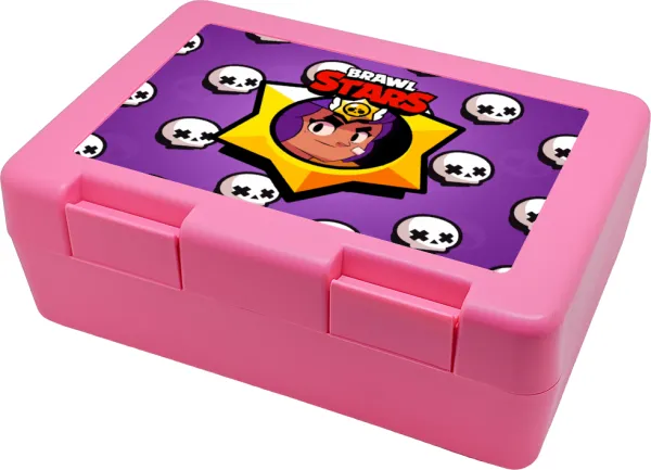 Brawl Stars Shelly — Children's cookie container PINK 185x128x65mm (BPA free plastic)