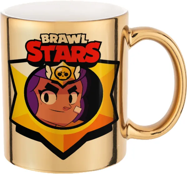 Brawl Stars Shelly — Mug ceramic, gold mirror, 330ml