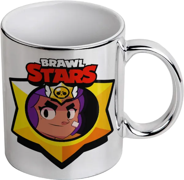 Brawl Stars Shelly — Κούπα κεραμική, ασημένια καθρέπτης, 330ml