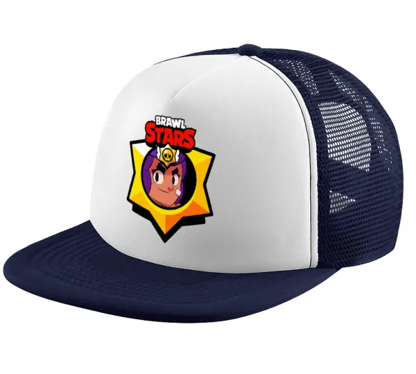 Brawl Stars Shelly — Children's Soft Trucker Cap with Dark Blue/White Mesh (POLYESTER, CHILDREN, ONE SIZE)