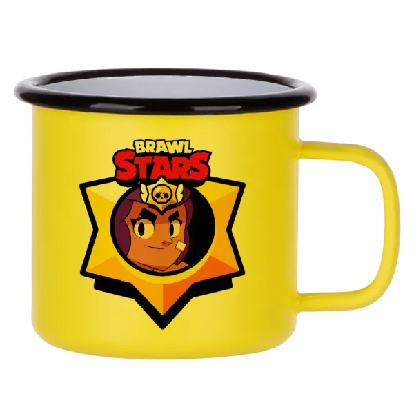 Brawl Stars Shelly — Κούπα Μεταλλική εμαγιέ ΜΑΤ Κίτρινη 360ml