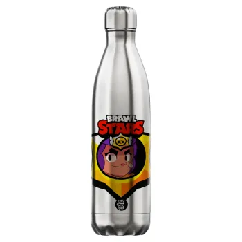 Brawl Stars Shelly, Μεταλλικό παγούρι θερμός Inox (Stainless steel), διπλού τοιχώματος, 750ml