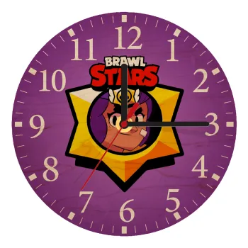 Brawl Stars Shelly, Ρολόι τοίχου ξύλινο plywood (20cm)