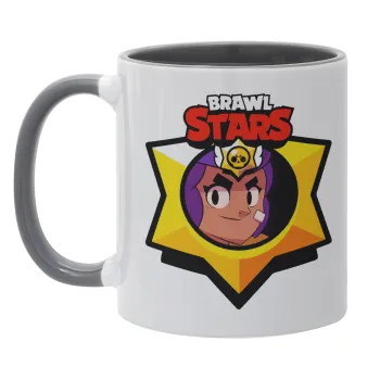 Brawl Stars Shelly, Κούπα χρωματιστή γκρι, κεραμική, 330ml