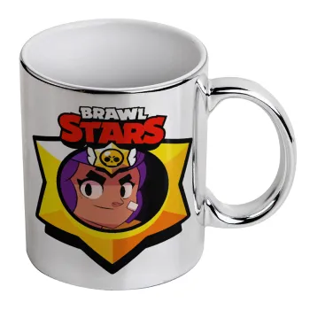 Brawl Stars Shelly, Mug ceramic, silver mirror, 330ml