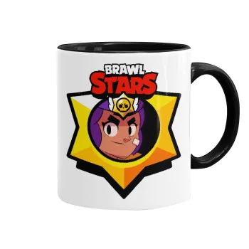 Brawl Stars Shelly, Κούπα χρωματιστή μαύρη, κεραμική, 330ml